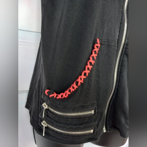 SOLD@hosted shop! Customized TRIPP NYC vintage short-sleeve zip hoodie top! - Picture 2 of 16